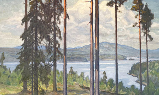 En målning av en skog av konstnären Ecke Hedberg