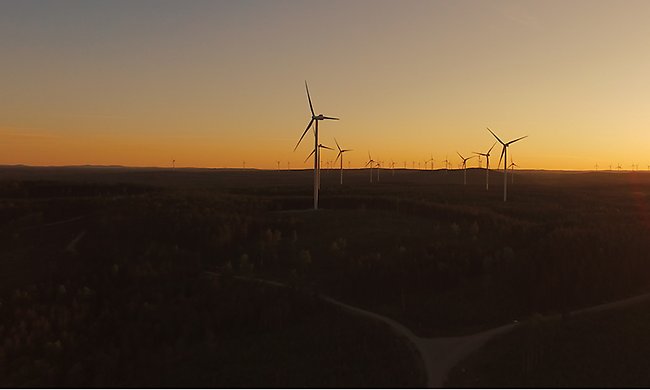 Bilden visar vindkraftverk 