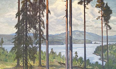 En målning av en skog av konstnären Ecke Hedberg