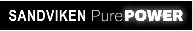Sandviken PurePower logotyp sekundär logotyp på en rad